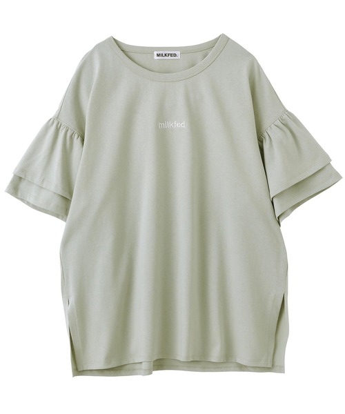 MILKFED.（ミルクフェド）の「RUFFLE SLEEVE TOP（Tシャツ/カットソー・レディース・ライトパープル/ライトグリーン/ホワイト/ブラック・ONE SIZE）」の22枚目の写真