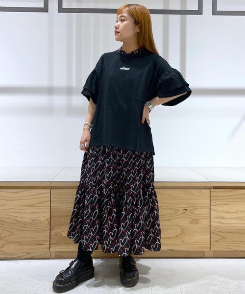 MILKFED.（ミルクフェド）の「RUFFLE SLEEVE TOP（Tシャツ/カットソー・レディース・ライトパープル/ライトグリーン/ホワイト/ブラック・ONE SIZE）」の17枚目の写真