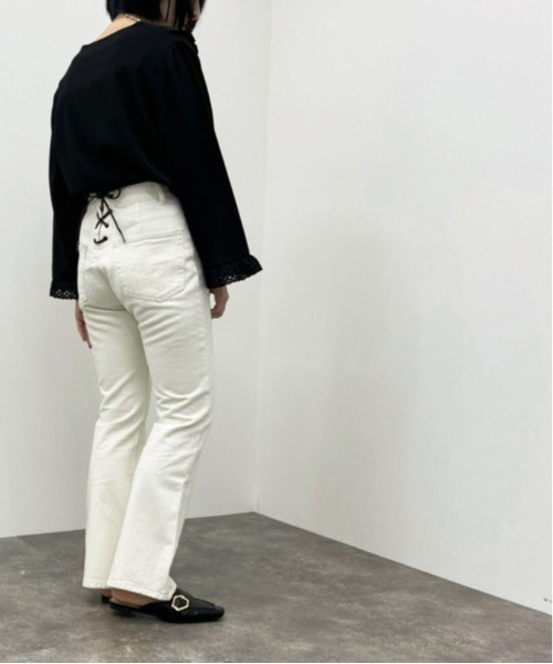 apres jour mignon（アプレジュールミニョン）の「バックレースアップデニムパンツ【ZOZOTOWN限定アイテム】（デニムパンツ・レディース・ベージュ/ブラック/グレー系その他/ホワイト系その他・X-LARGE/SMALL/MEDIUM/LARGE）」の12枚目の写真
