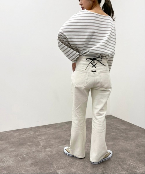 apres jour mignon（アプレジュールミニョン）の「バックレースアップデニムパンツ【ZOZOTOWN限定アイテム】（デニムパンツ・レディース・ベージュ/ブラック/グレー系その他/ホワイト系その他・X-LARGE/SMALL/MEDIUM/LARGE）」の13枚目の写真