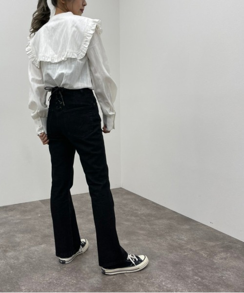 apres jour mignon（アプレジュールミニョン）の「バックレースアップデニムパンツ【ZOZOTOWN限定アイテム】（デニムパンツ・レディース・ベージュ/ブラック/グレー系その他/ホワイト系その他・X-LARGE/SMALL/MEDIUM/LARGE）」の20枚目の写真