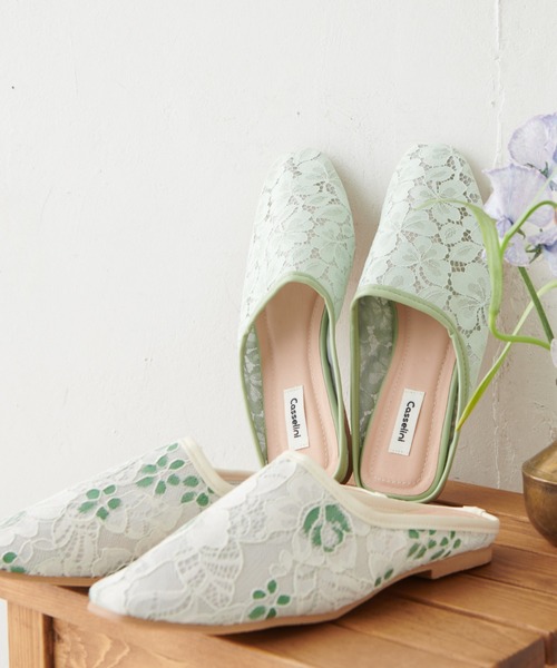 Casselini（キャセリーニ）の「【casselini】チュールシューズ（スリッポン・レディース・ホワイト/ベージュ/ブラック/グリーン/その他・23.5cm/24.5cm/24cm）」の10枚目の写真