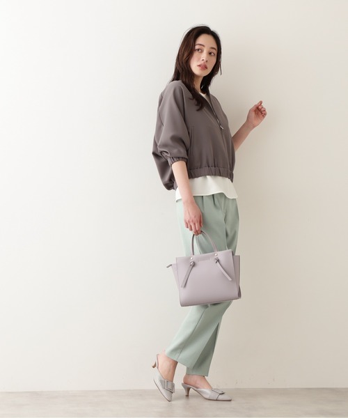 NATURAL BEAUTY BASIC（ナチュラルビューティーベーシック）の「ノットハンドルミニトート（トートバッグ・レディース・ホワイト/ベージュ/ラベンダー・ﾌﾘ-）」の18枚目の写真