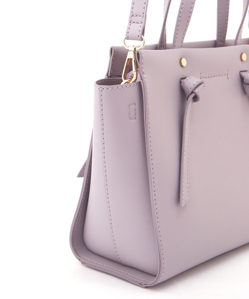 NATURAL BEAUTY BASIC（ナチュラルビューティーベーシック）の「ノットハンドルミニトート（トートバッグ・レディース・ホワイト/ベージュ/ラベンダー・ﾌﾘ-）」の12枚目の写真