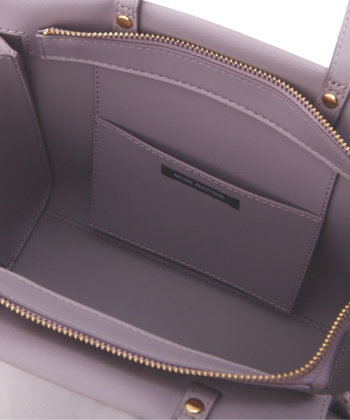 NATURAL BEAUTY BASIC（ナチュラルビューティーベーシック）の「ノットハンドルミニトート（トートバッグ・レディース・ホワイト/ベージュ/ラベンダー・ﾌﾘ-）」の10枚目の写真