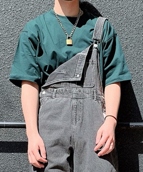 WEGO（ウィゴー）の「WEGO/ドロップショルダーカラー半袖Tシャツ（Tシャツ/カットソー・メンズ・ホワイト/ライトイエロー/イエロー/オレンジ/サックスブルー/ベージュ/ダークグリーン/イエロー系その他/レッド/ブルー/パープル/ブラック/ワイン・SMALL/MEDIUM/LARGE/XX-LARGE/X-LARGE）」の4枚目の写真