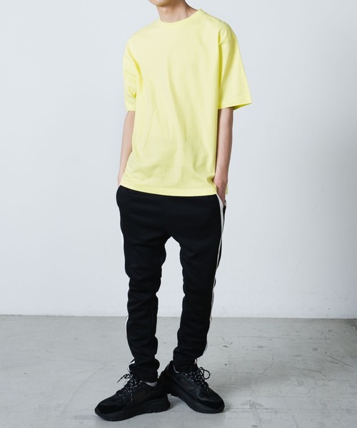 WEGO（ウィゴー）の「WEGO/ドロップショルダーカラー半袖Tシャツ（Tシャツ/カットソー・メンズ・ホワイト/ライトイエロー/イエロー/オレンジ/サックスブルー/ベージュ/ダークグリーン/イエロー系その他/レッド/ブルー/パープル/ブラック/ワイン・SMALL/MEDIUM/LARGE/XX-LARGE/X-LARGE）」の20枚目の写真