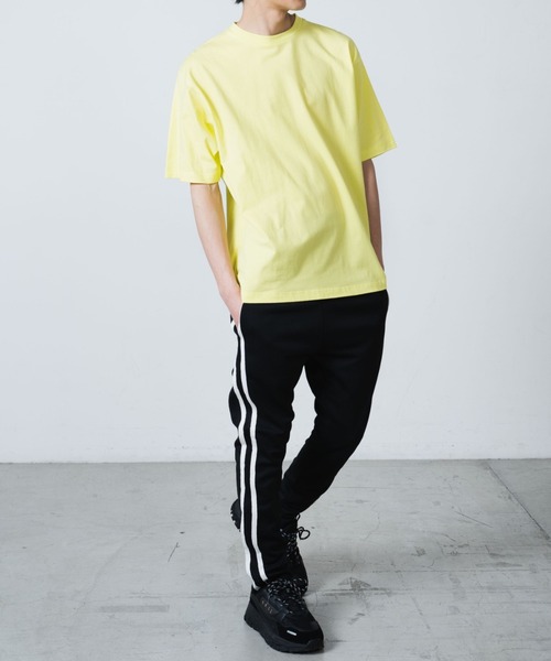 WEGO（ウィゴー）の「WEGO/ドロップショルダーカラー半袖Tシャツ（Tシャツ/カットソー・メンズ・ホワイト/ライトイエロー/イエロー/オレンジ/サックスブルー/ベージュ/ダークグリーン/イエロー系その他/レッド/ブルー/パープル/ブラック/ワイン・SMALL/MEDIUM/LARGE/XX-LARGE/X-LARGE）」の22枚目の写真