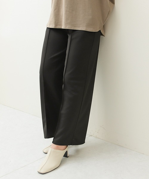 Social GIRL（ソーシャルガール）の「センタープレスワイドパンツ（スラックス・レディース・ブラック/クリーム/キャメル/ブルーグレー・M）」の2枚目の写真