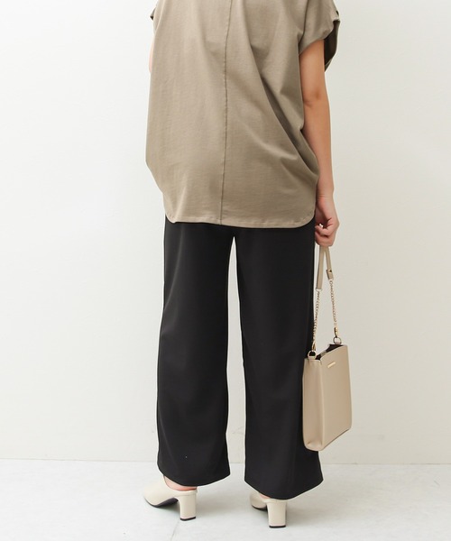 Social GIRL（ソーシャルガール）の「センタープレスワイドパンツ（スラックス・レディース・ブラック/クリーム/キャメル/ブルーグレー・M）」の9枚目の写真