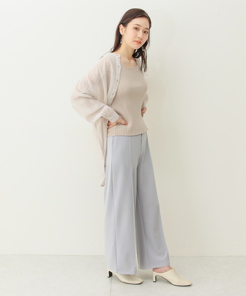 Social GIRL（ソーシャルガール）の「センタープレスワイドパンツ（スラックス・レディース・ブラック/クリーム/キャメル/ブルーグレー・M）」の20枚目の写真