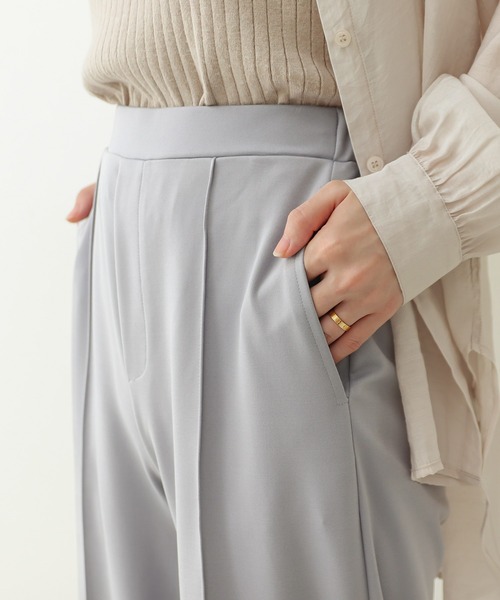 Social GIRL（ソーシャルガール）の「センタープレスワイドパンツ（スラックス・レディース・ブラック/クリーム/キャメル/ブルーグレー・M）」の14枚目の写真