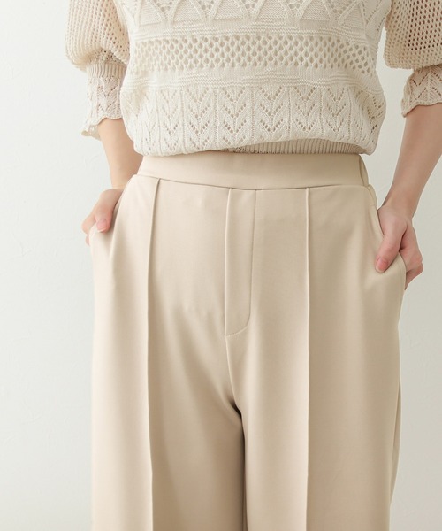 Social GIRL（ソーシャルガール）の「センタープレスワイドパンツ（スラックス・レディース・ブラック/クリーム/キャメル/ブルーグレー・M）」の17枚目の写真