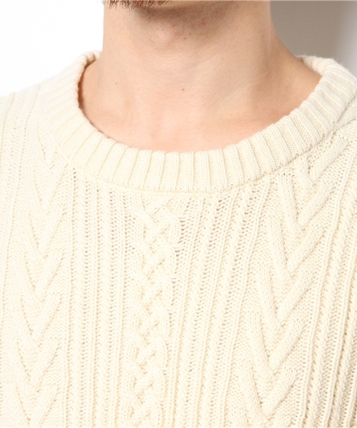 CIAOPANIC(チャオパニック)の「【Ciaopanic】W/ACアラン柄C/N(ニット/セーター・メンズ・グリーン/キャメル/ネイビー/グレー/アイボリー/ボルドー・LARGE/MEDIUM)」の9枚目の写真