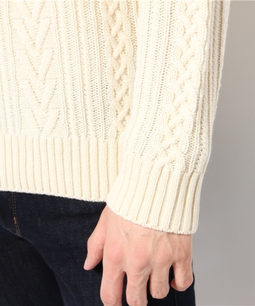 CIAOPANIC(チャオパニック)の「【Ciaopanic】W/ACアラン柄C/N(ニット/セーター・メンズ・グリーン/キャメル/ネイビー/グレー/アイボリー/ボルドー・LARGE/MEDIUM)」の10枚目の写真