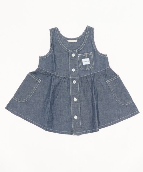 EDWIN（エドウィン）の「ノースリーブ　ベビー・ガールズシャツワンピース（ワンピース・キッズ・ライトブルー/ワンウォッシュ・90/100/110/120/80）」の13枚目の写真