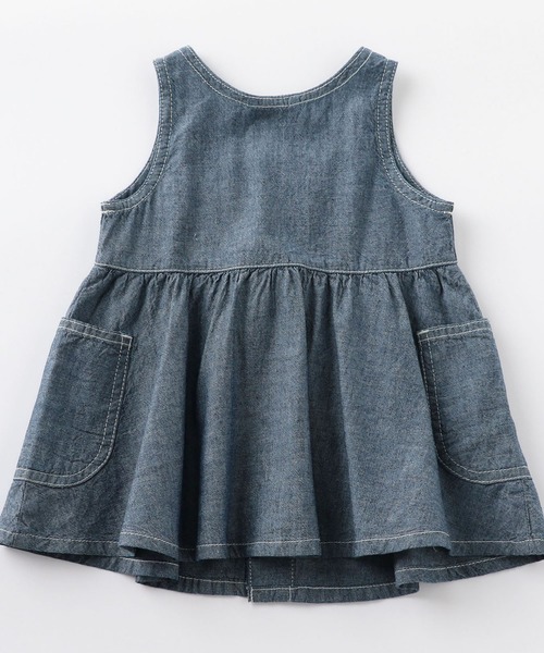 EDWIN（エドウィン）の「ノースリーブ　ベビー・ガールズシャツワンピース（ワンピース・キッズ・ライトブルー/ワンウォッシュ・90/100/110/120/80）」の9枚目の写真