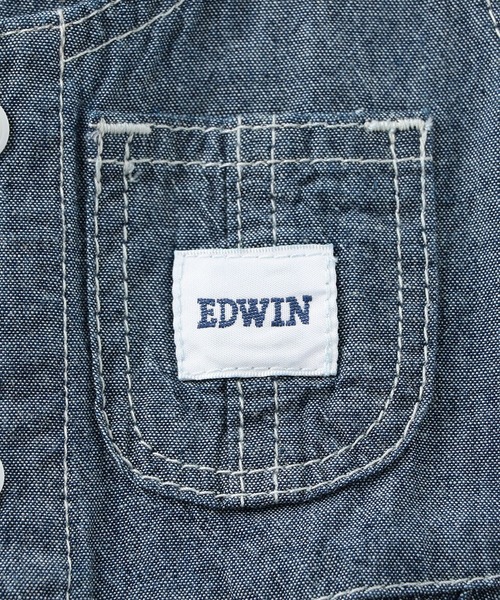 EDWIN（エドウィン）の「ノースリーブ　ベビー・ガールズシャツワンピース（ワンピース・キッズ・ライトブルー/ワンウォッシュ・90/100/110/120/80）」の11枚目の写真