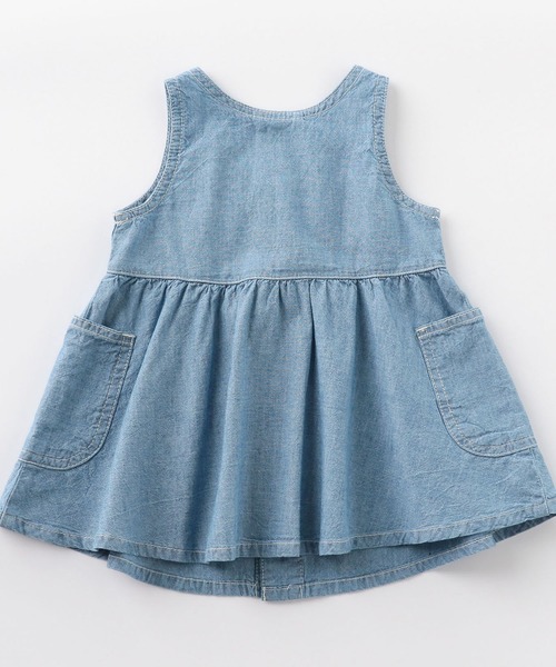 EDWIN（エドウィン）の「ノースリーブ　ベビー・ガールズシャツワンピース（ワンピース・キッズ・ライトブルー/ワンウォッシュ・90/100/110/120/80）」の5枚目の写真