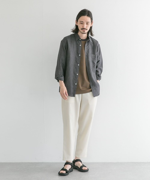 URBAN RESEARCH(アーバンリサーチ)の「ハードマンリネンレギュラーシャツ(シャツ/ブラウス・メンズ・グリーン/ブラック系その他/グレー・MEDIUM/LARGE)」の6枚目の写真