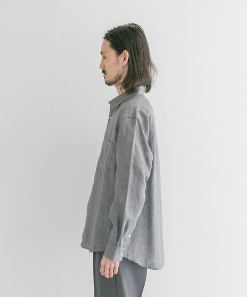 URBAN RESEARCH(アーバンリサーチ)の「ハードマンリネンレギュラーシャツ(シャツ/ブラウス・メンズ・グリーン/ブラック系その他/グレー・MEDIUM/LARGE)」の8枚目の写真