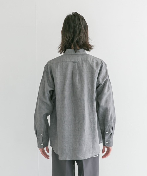 URBAN RESEARCH(アーバンリサーチ)の「ハードマンリネンレギュラーシャツ(シャツ/ブラウス・メンズ・グリーン/ブラック系その他/グレー・MEDIUM/LARGE)」の9枚目の写真