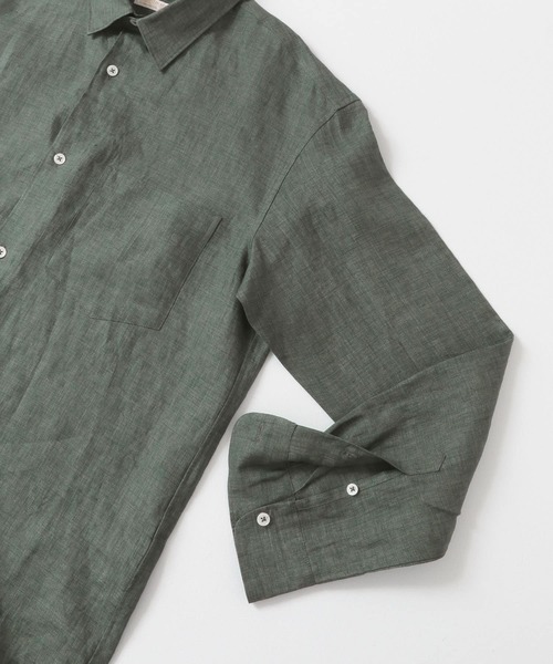 URBAN RESEARCH(アーバンリサーチ)の「ハードマンリネンレギュラーシャツ(シャツ/ブラウス・メンズ・グリーン/ブラック系その他/グレー・MEDIUM/LARGE)」の13枚目の写真