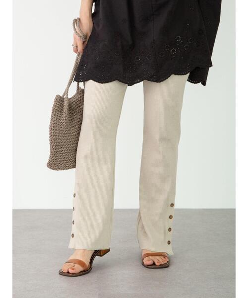 Green Parks(グリーンパークス)の「サイドボタンテレコパンツ**(その他パンツ・レディース・チャコールグレー/ベージュ/ライトベージュ/ブラック・FREE)」の16枚目の写真