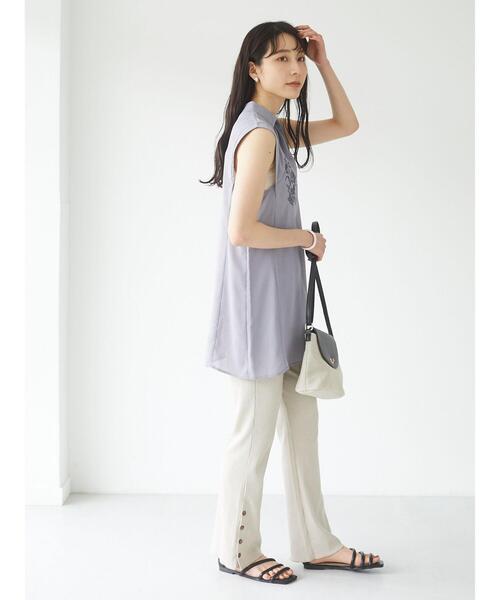 Green Parks(グリーンパークス)の「サイドボタンテレコパンツ**(その他パンツ・レディース・チャコールグレー/ベージュ/ライトベージュ/ブラック・FREE)」の19枚目の写真