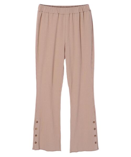 Green Parks(グリーンパークス)の「サイドボタンテレコパンツ**(その他パンツ・レディース・チャコールグレー/ベージュ/ライトベージュ/ブラック・FREE)」の4枚目の写真