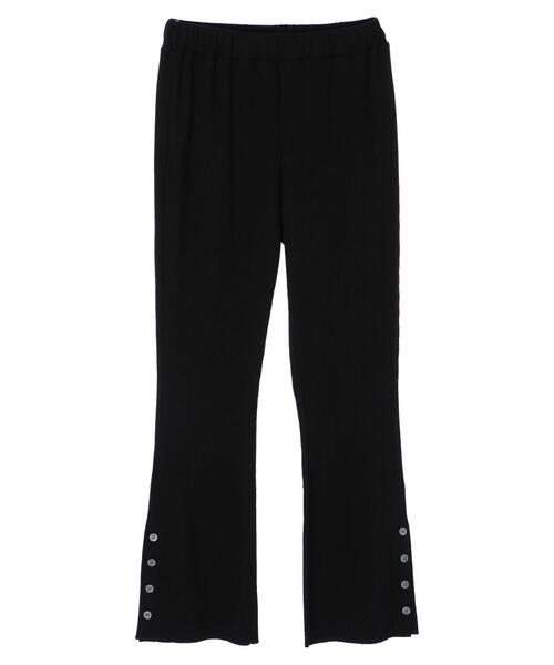 Green Parks(グリーンパークス)の「サイドボタンテレコパンツ**(その他パンツ・レディース・チャコールグレー/ベージュ/ライトベージュ/ブラック・FREE)」の2枚目の写真