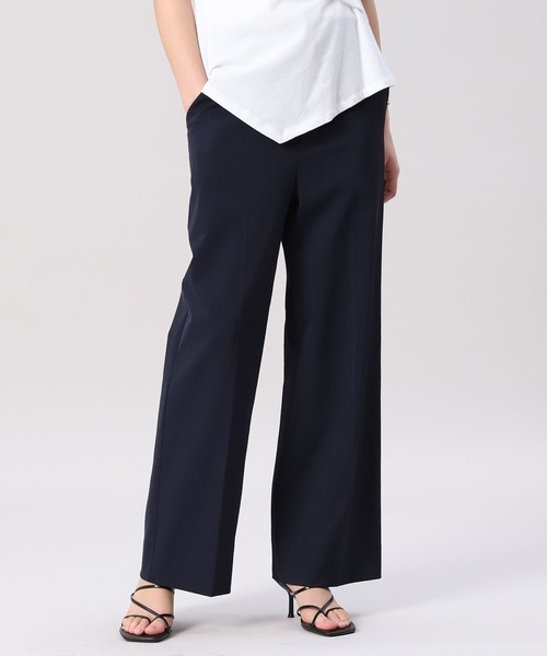 INED（イネド）の「センタープレスセミワイドパンツ（その他パンツ・レディース・ベージュ/オフホワイト/グリーン/ダークネイビー・9号/7号/11号）」の4枚目の写真