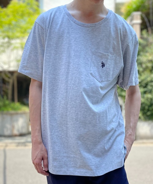U.S. POLO ASSN.(ユーエスポロアッスン)の「【U.S. POLO ASSN.】ユーエスポロアッスン ビッグシルエット刺繍クルーネックTシャツ(Tシャツ/カットソー・メンズ・ホワイト/ブラック/グレー/ネイビー・M/L/XL/S)」の6枚目の写真