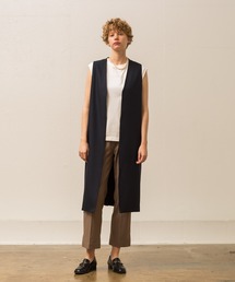 コットンレーヨンロングジレ