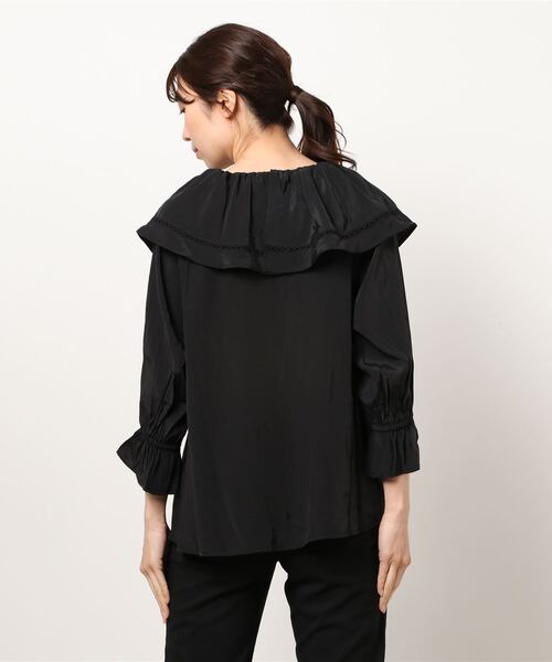 FREE'S MART（フリーズマート）の「ハシゴレースビッグカラーブラウス（シャツ/ブラウス・レディース・ブラック/ライトグリーン/ホワイト・FREE）」の5枚目の写真