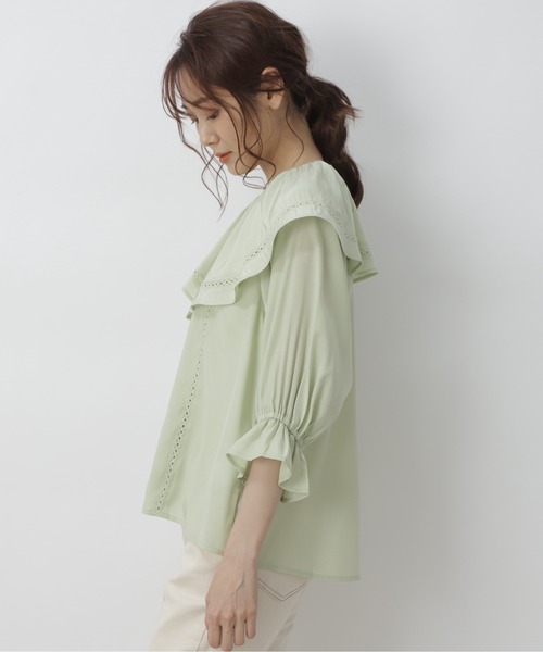 FREE'S MART（フリーズマート）の「ハシゴレースビッグカラーブラウス（シャツ/ブラウス・レディース・ブラック/ライトグリーン/ホワイト・FREE）」の22枚目の写真