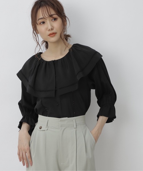 FREE'S MART（フリーズマート）の「ハシゴレースビッグカラーブラウス（シャツ/ブラウス・レディース・ブラック/ライトグリーン/ホワイト・FREE）」の19枚目の写真