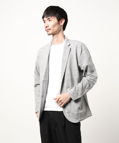 PLUS ONE（プラスワン）の「【PLUS ONE】和紙カットテーラード（テーラードジャケット・メンズ・グレー/ネイビー・L/M/XL）」の2枚目の写真