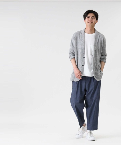 PLUS ONE（プラスワン）の「【PLUS ONE】和紙カットテーラード（テーラードジャケット・メンズ・グレー/ネイビー・L/M/XL）」の6枚目の写真