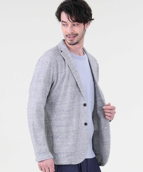 PLUS ONE（プラスワン）の「【PLUS ONE】和紙カットテーラード（テーラードジャケット・メンズ・グレー/ネイビー・L/M/XL）」の8枚目の写真