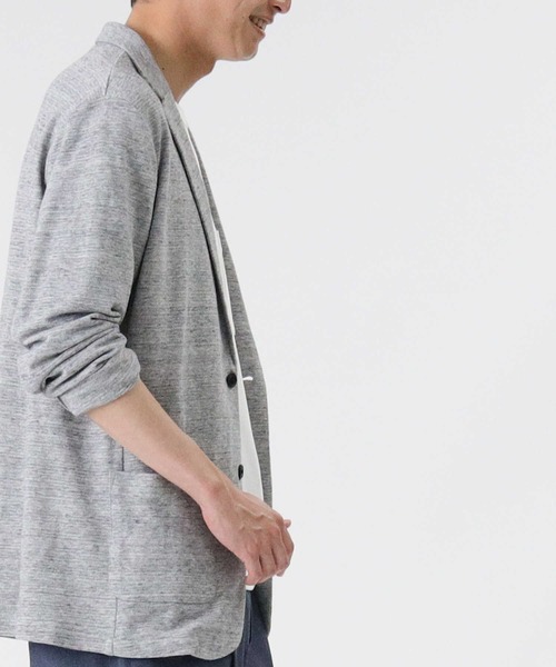 PLUS ONE（プラスワン）の「【PLUS ONE】和紙カットテーラード（テーラードジャケット・メンズ・グレー/ネイビー・L/M/XL）」の12枚目の写真