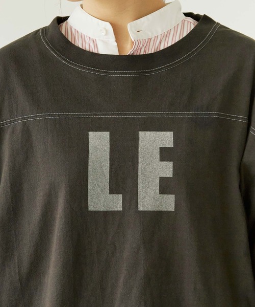 note et silence （ノートエシロンス）の「*◇ロッシェ天竺製品染　フットボールプルオーバー（Tシャツ/カットソー・レディース・ダークブラウン/ライトベージュ/グリーン/パープル・FREE）」の15枚目の写真