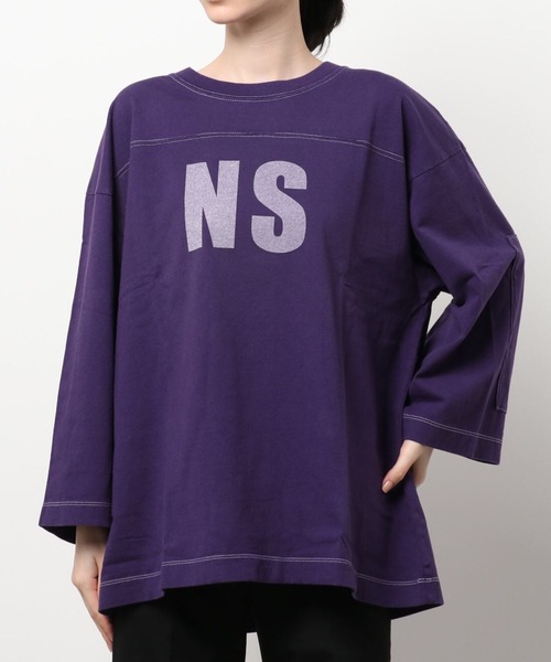 note et silence （ノートエシロンス）の「*◇ロッシェ天竺製品染　フットボールプルオーバー（Tシャツ/カットソー・レディース・ダークブラウン/ライトベージュ/グリーン/パープル・FREE）」の17枚目の写真