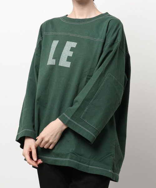 note et silence （ノートエシロンス）の「*◇ロッシェ天竺製品染　フットボールプルオーバー（Tシャツ/カットソー・レディース・ダークブラウン/ライトベージュ/グリーン/パープル・FREE）」の18枚目の写真