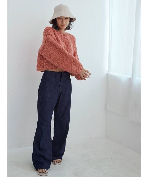 Ungrid（アングリッド）の「ルーズフレアパンツ（デニムパンツ・レディース・アイボリー/ブルー・SMALL/MEDIUM）」の22枚目の写真