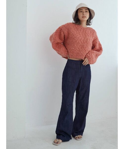 Ungrid（アングリッド）の「ルーズフレアパンツ（デニムパンツ・レディース・アイボリー/ブルー・SMALL/MEDIUM）」の9枚目の写真