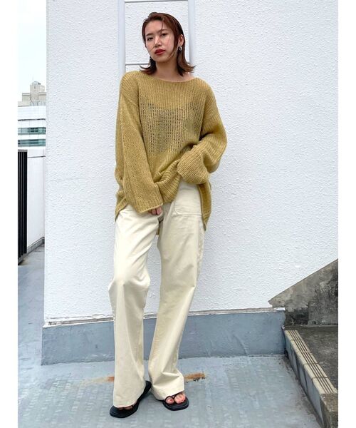 Ungrid（アングリッド）の「ルーズフレアパンツ（デニムパンツ・レディース・アイボリー/ブルー・SMALL/MEDIUM）」の20枚目の写真