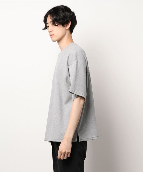 coca(coca)(コカ)の「メンズ ミニワッフルクルーネックTee(Tシャツ/カットソー・メンズ・チャコールグレー/グレー/アイボリー・M/L/XL)」の4枚目の写真