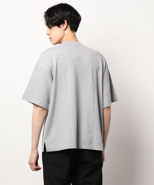 coca(coca)(コカ)の「メンズ ミニワッフルクルーネックTee(Tシャツ/カットソー・メンズ・チャコールグレー/グレー/アイボリー・M/L/XL)」の5枚目の写真