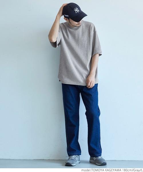 coca(coca)(コカ)の「メンズ ミニワッフルクルーネックTee(Tシャツ/カットソー・メンズ・チャコールグレー/グレー/アイボリー・M/L/XL)」の13枚目の写真